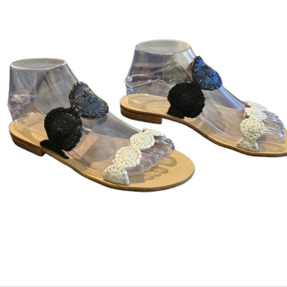 Jack Rogers Black And White Lauren Sandal - Picture 4 of 11